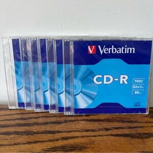 5 Pack Of Verbatim CD-R New Sealed 700MB 80 Min